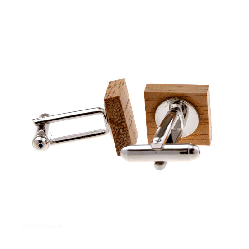 Natural Solid Wood Cufflinks