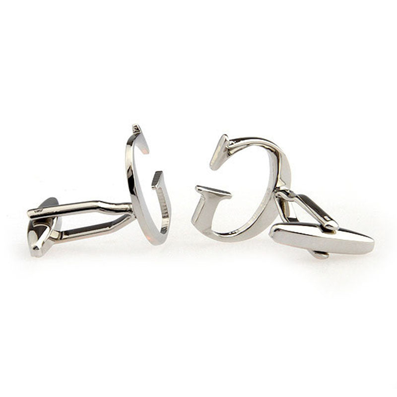 Number Letter Plain Colour Metal Cufflinks