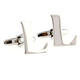 Number Letter Plain Colour Metal Cufflinks