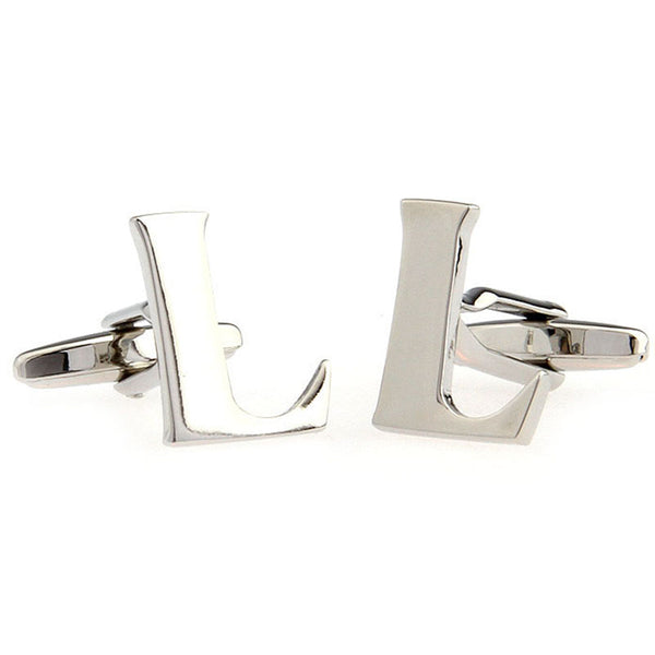 Number Letter Plain Colour Metal Cufflinks