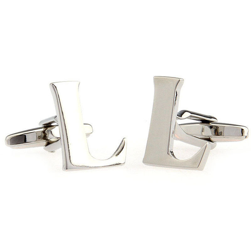 Number Letter Plain Colour Metal Cufflinks