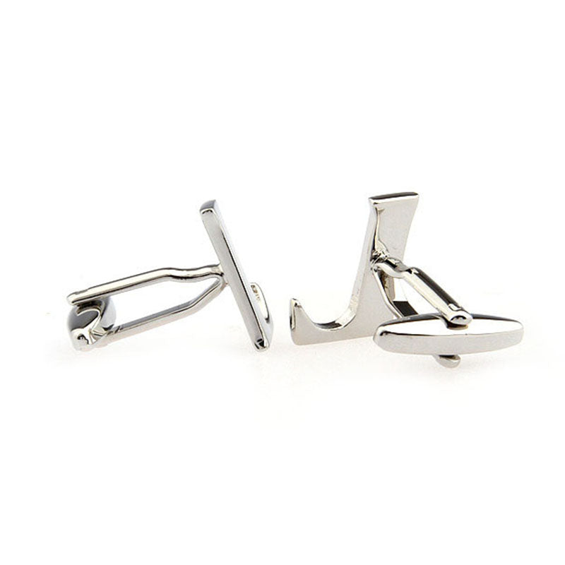 Number Letter Plain Colour Metal Cufflinks
