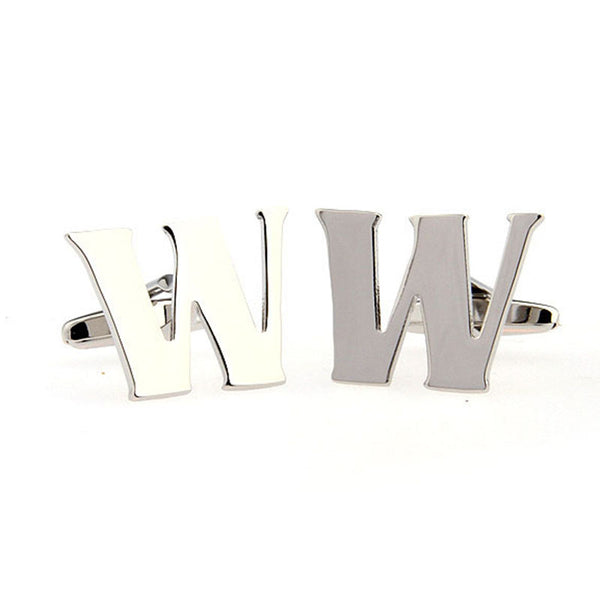 Number Letter Plain Colour Metal Cufflinks
