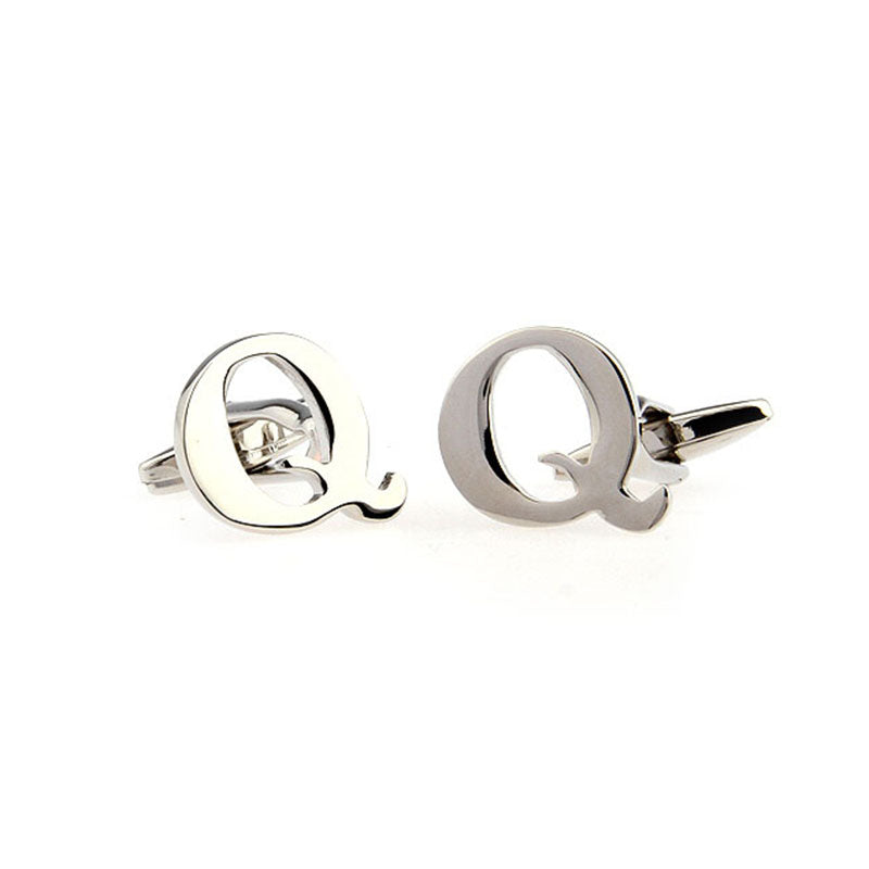 Number Letter Plain Colour Metal Cufflinks