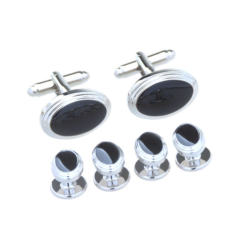 Enamel Dropping Glue Cufflinks And Collar Set