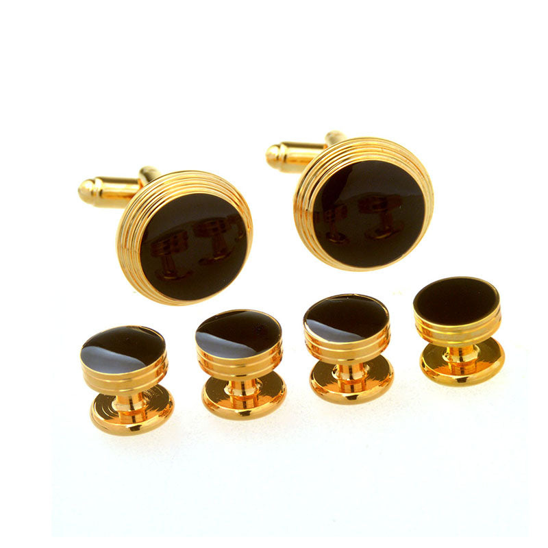 Enamel Dropping Glue Cufflinks And Collar Set