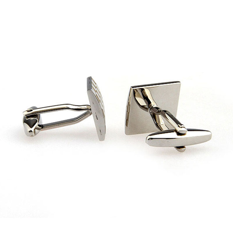 Laser Laser Chinese Knot Plain Colour Metal Cufflinks
