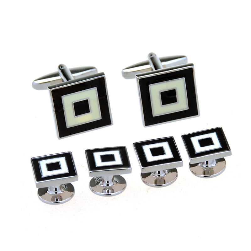 Enamel Dropping Glue Cufflinks And Collar Set