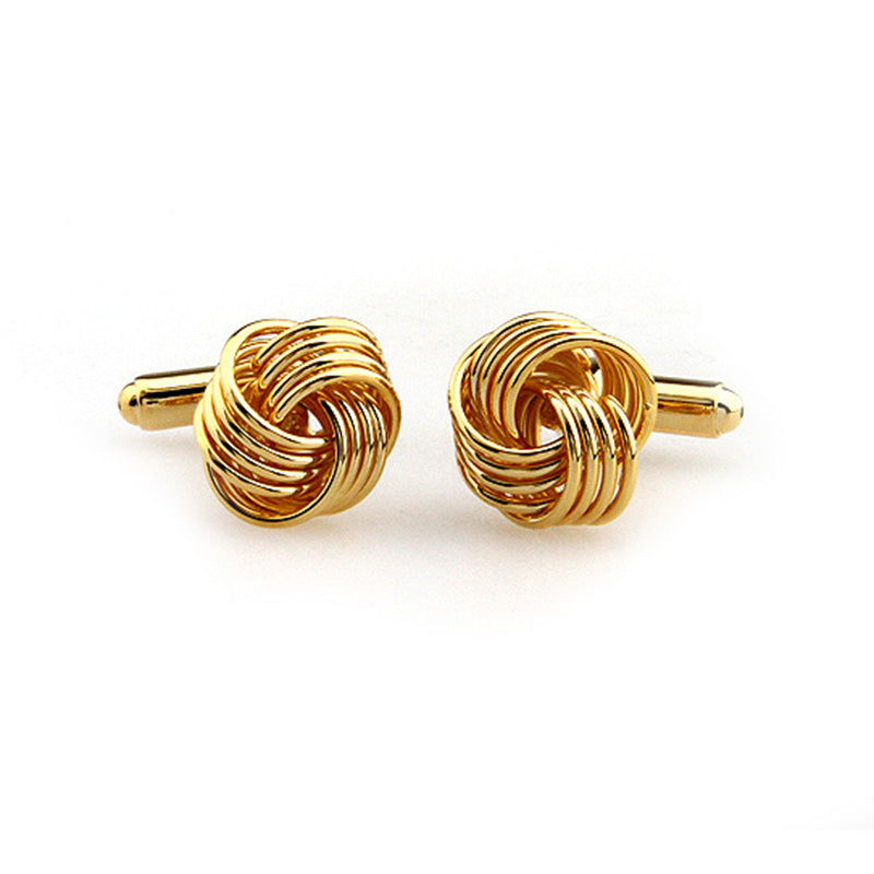 Laser Laser Chinese Knot Plain Colour Metal Cufflinks