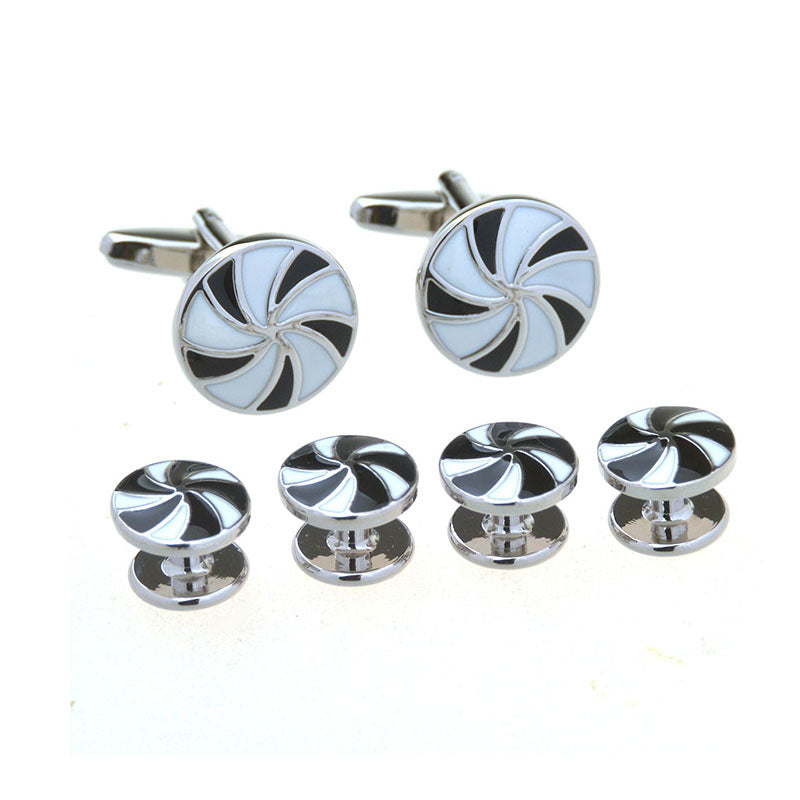 Enamel Dropping Glue Cufflinks And Collar Set