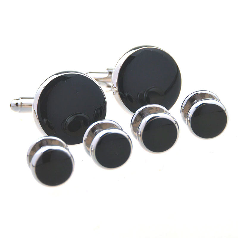 Enamel Dropping Glue Cufflinks And Collar Set