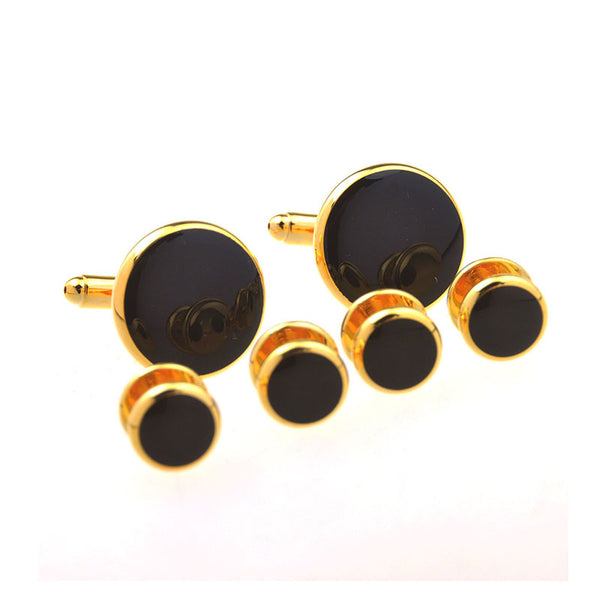 Enamel Dropping Glue Cufflinks And Collar Set