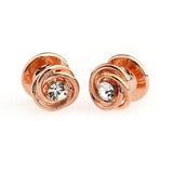 Laser Laser Chinese Knot Crystal Zircon Collar Studs