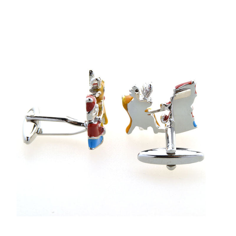 Festivals Wedding Reception Enamel Dropping Glue Cufflinks
