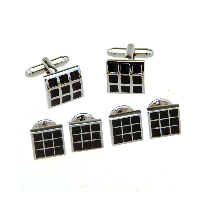 Enamel Dropping Glue Cufflinks And Collar Set
