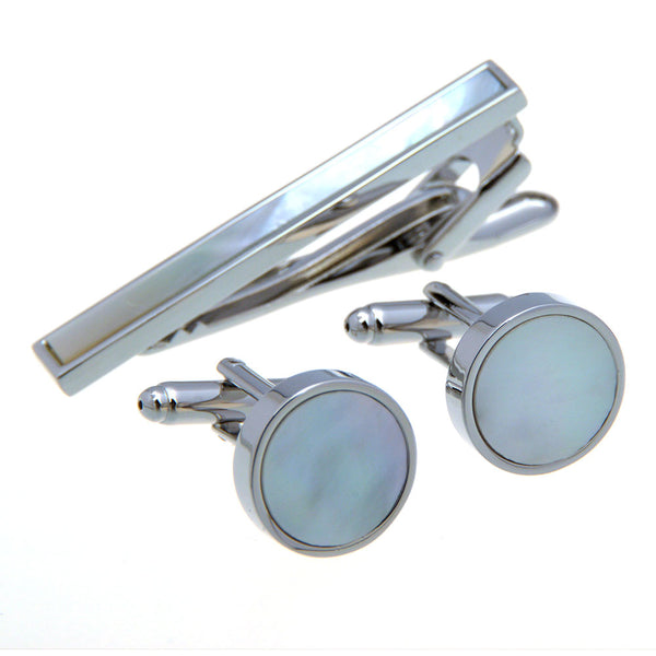 Shells Agate Cufflinks And Collar Set