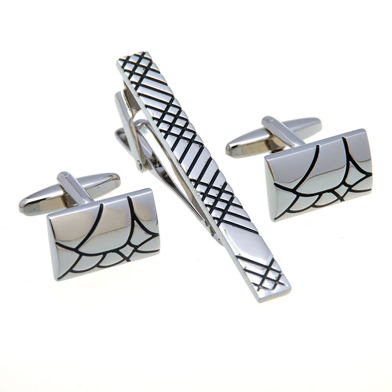 Enamel Dropping Glue Cufflinks And Collar Set