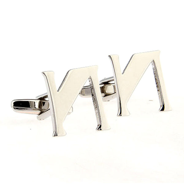 Number Letter Plain Colour Metal Cufflinks
