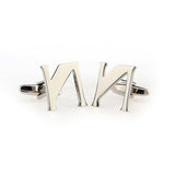 Number Letter Plain Colour Metal Cufflinks