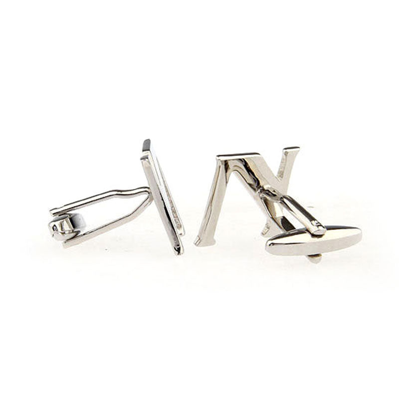 Number Letter Plain Colour Metal Cufflinks