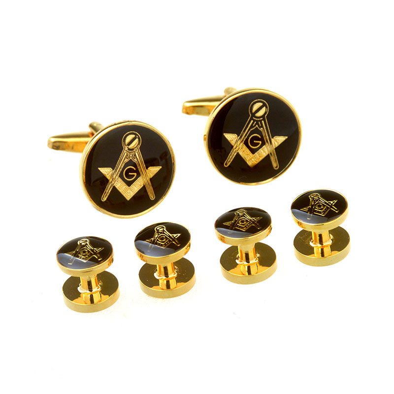 Festivals Wedding Reception Enamel Dropping Glue Cufflinks And Collar Set