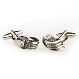 Laser Laser Chinese Knot Plain Colour Metal Cufflinks
