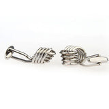 Laser Laser Chinese Knot Plain Colour Metal Cufflinks