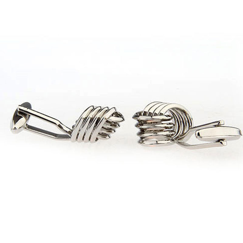Laser Laser Chinese Knot Plain Colour Metal Cufflinks