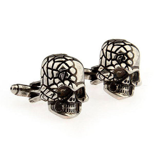Interesting Skull Grease Baking Paint Cufflinks