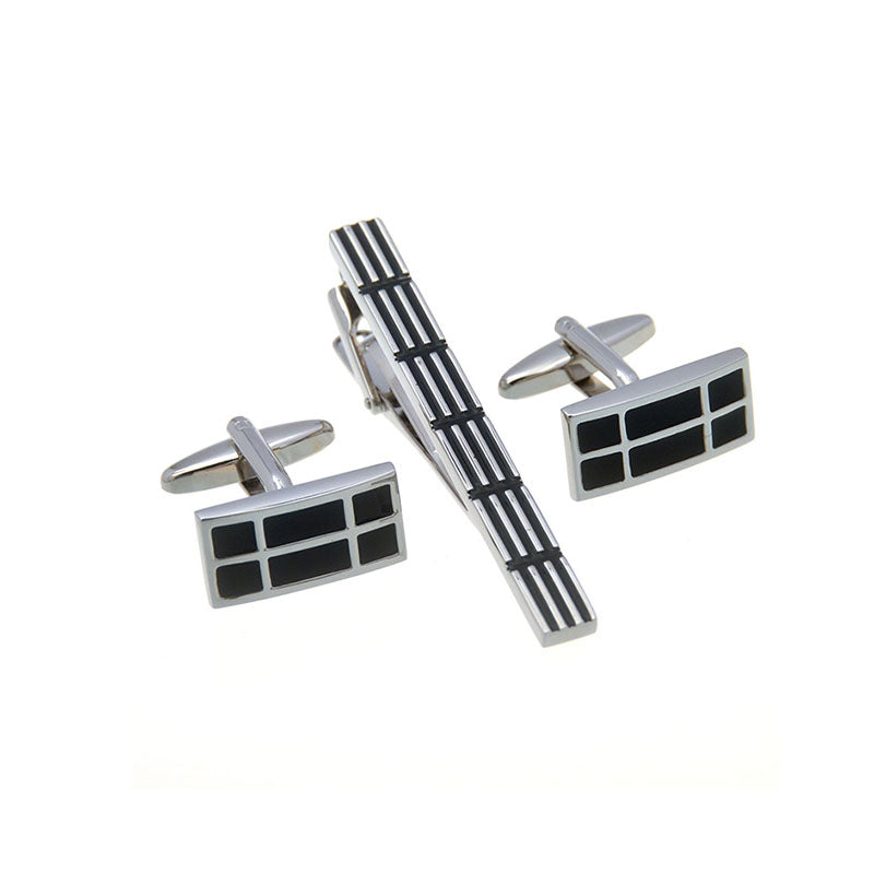 Enamel Dropping Glue Cufflinks And Collar Set