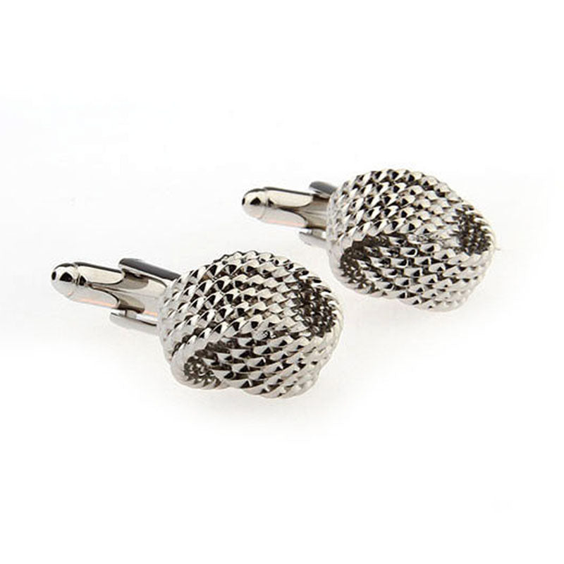 Laser Laser Chinese Knot Plain Colour Metal Cufflinks