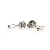 Laser Laser Chinese Knot Plain Colour Metal Cufflinks
