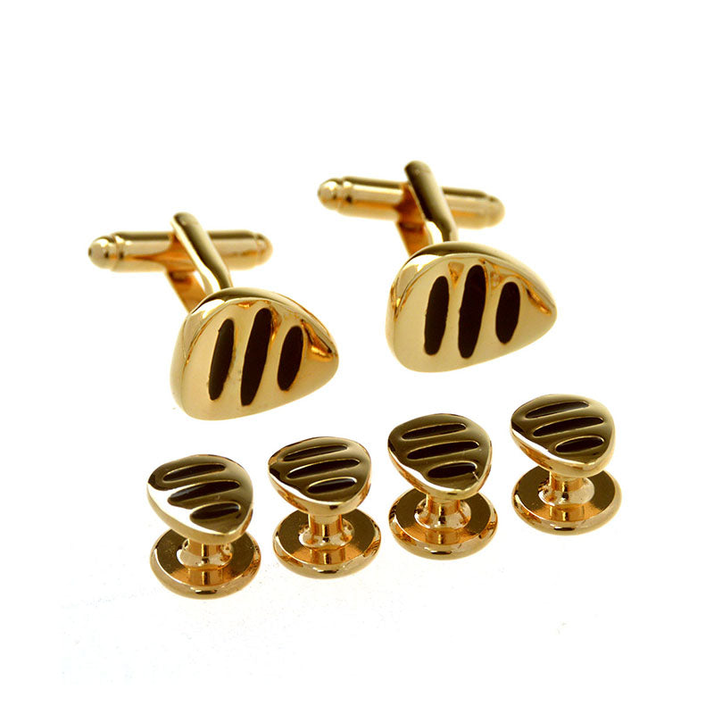 Enamel Dropping Glue Cufflinks And Collar Set