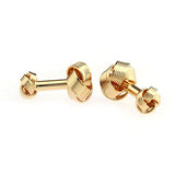 Laser Laser Chinese Knot Plain Colour Metal Cufflinks