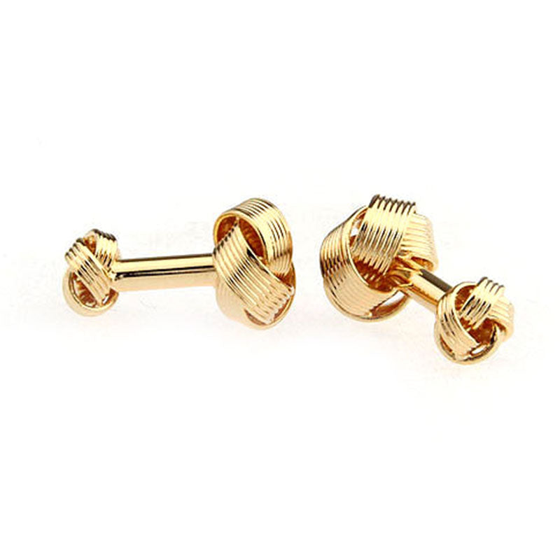 Laser Laser Chinese Knot Plain Colour Metal Cufflinks