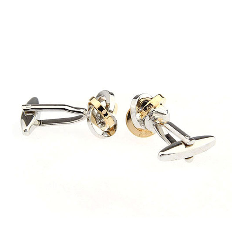 Laser Laser Chinese Knot Plain Colour Metal Cufflinks