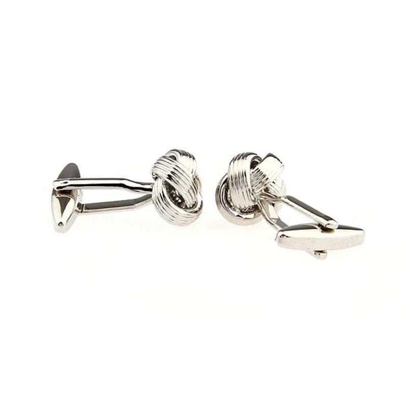 Laser Laser Chinese Knot Plain Colour Metal Cufflinks