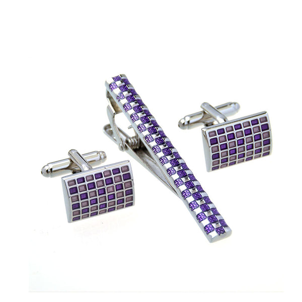 Enamel Dropping Glue Cufflinks And Collar Set