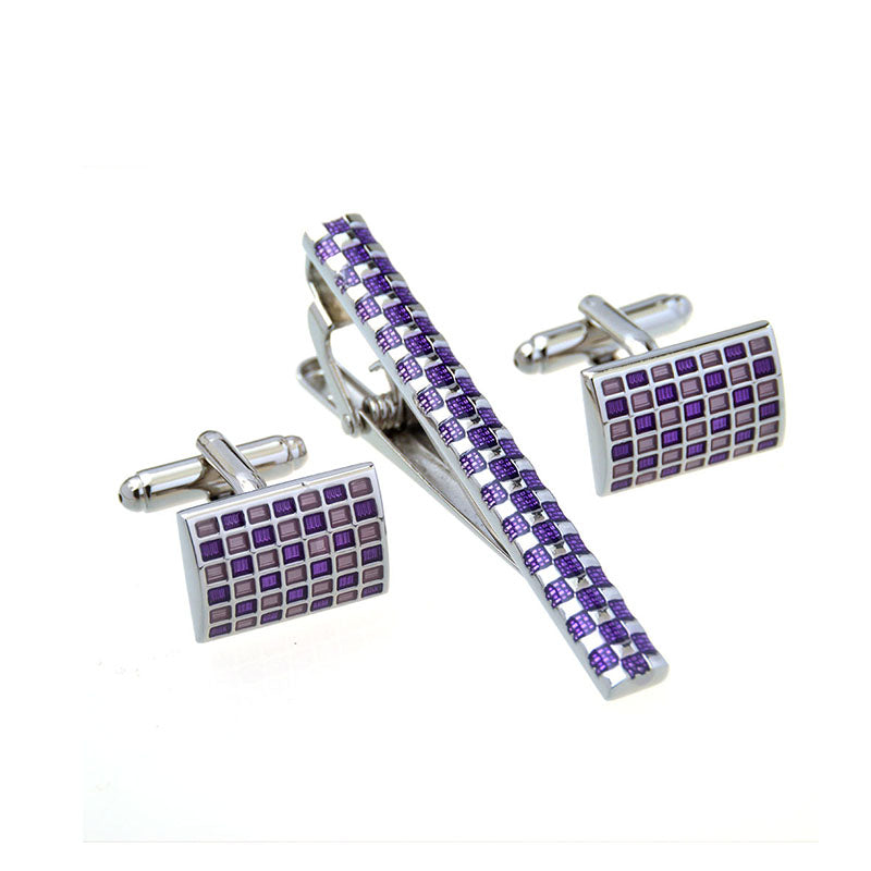 Enamel Dropping Glue Cufflinks And Collar Set