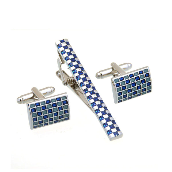 Enamel Dropping Glue Cufflinks And Collar Set