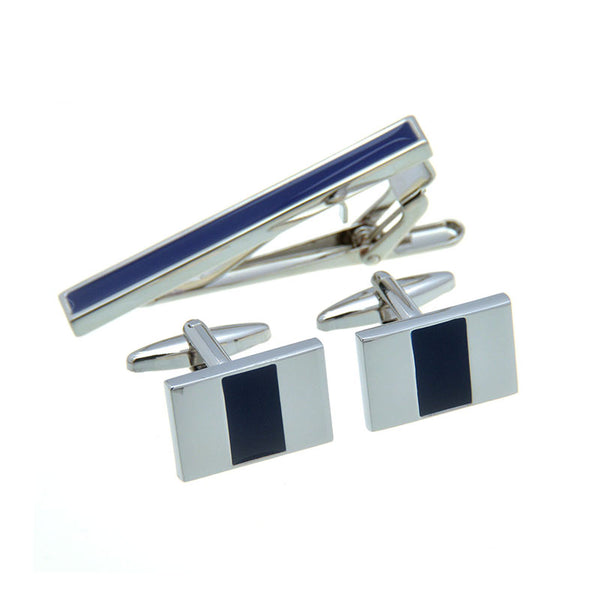 Enamel Dropping Glue Cufflinks And Collar Set
