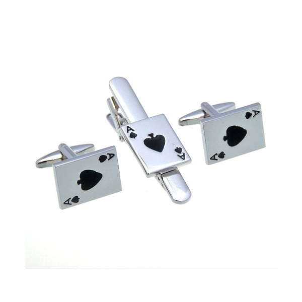 Movies Gambling Enamel Dropping Glue Cufflinks And Collar Set