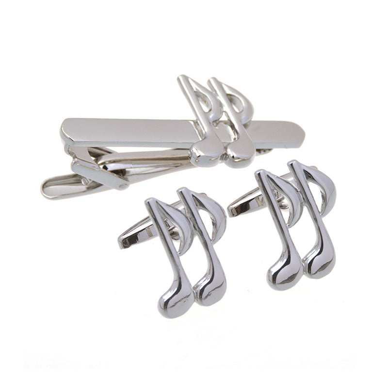 National Flag Music Plain Colour Metal Cufflinks And Collar Set