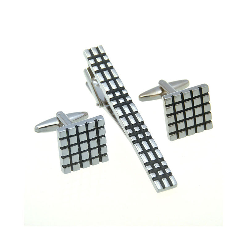 Enamel Dropping Glue Cufflinks And Collar Set