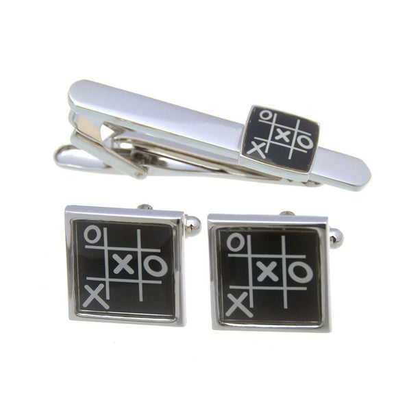 Enamel Dropping Glue Cufflinks And Collar Set
