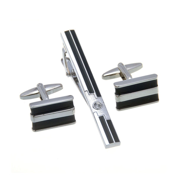 Enamel Dropping Glue Cufflinks And Collar Set
