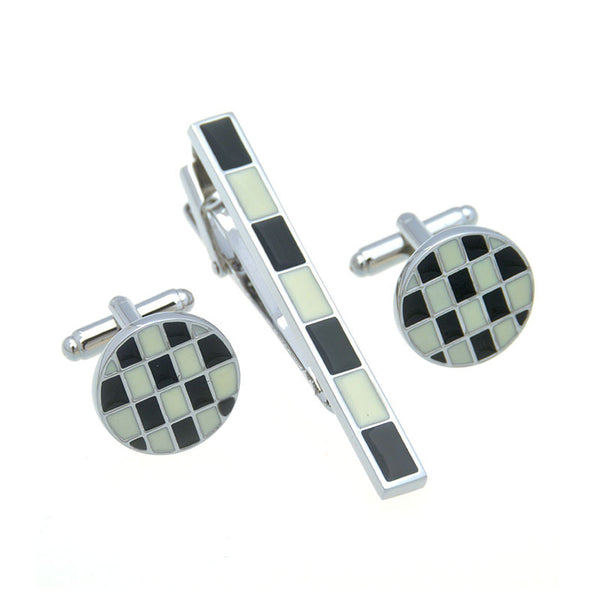 Enamel Dropping Glue Cufflinks And Collar Set