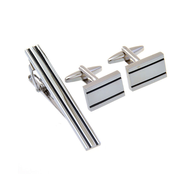 Enamel Dropping Glue Cufflinks And Collar Set