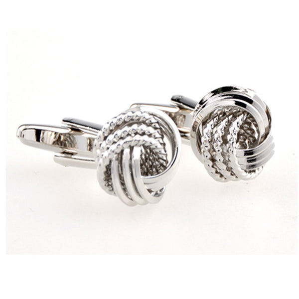 Laser Laser Chinese Knot Plain Colour Metal Cufflinks