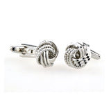Laser Laser Chinese Knot Plain Colour Metal Cufflinks
